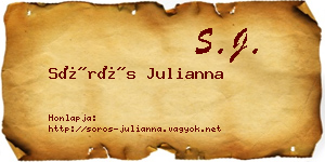 Sörös Julianna névjegykártya